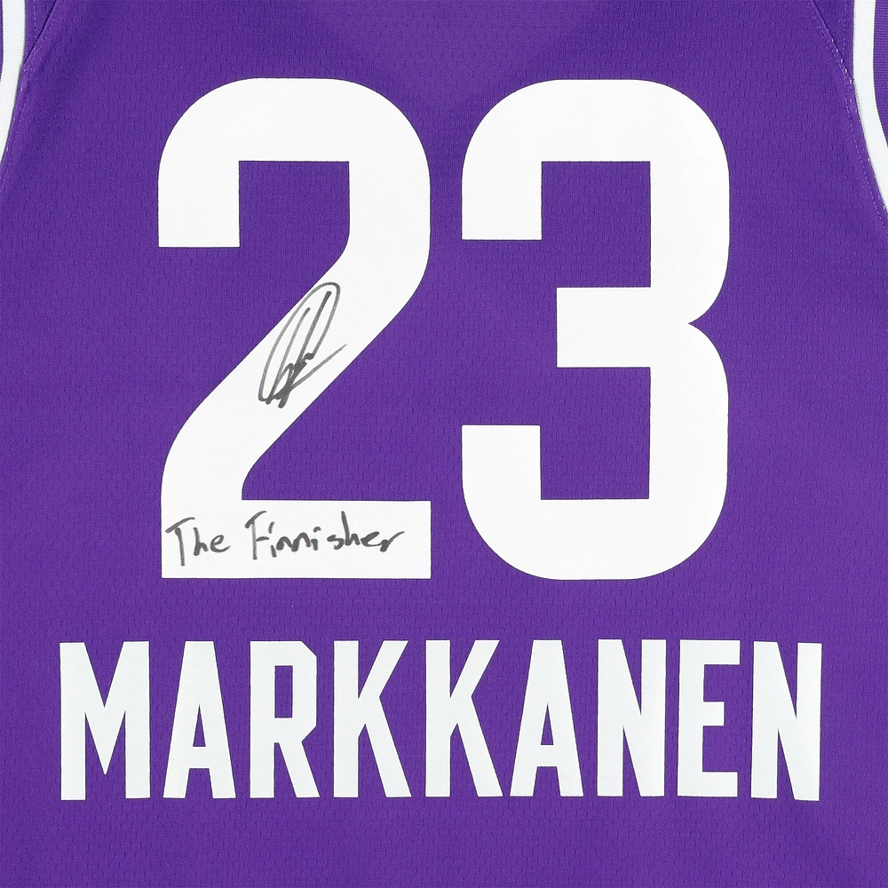 Lauri Markkanen Utah Jazz Autographed Nike Purple 2023-34 City Swingman Jersey with "The Finnisher" Inscription