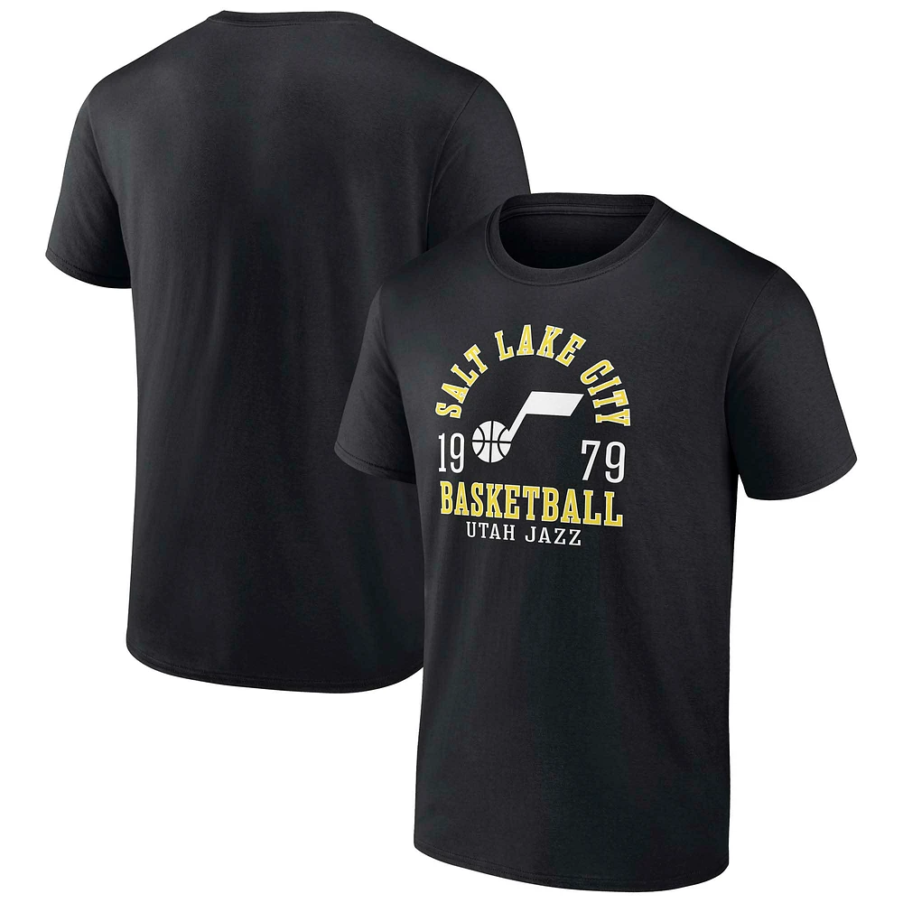 T-shirt noir emblématique des Utah Jazz Fanatics pour hommes