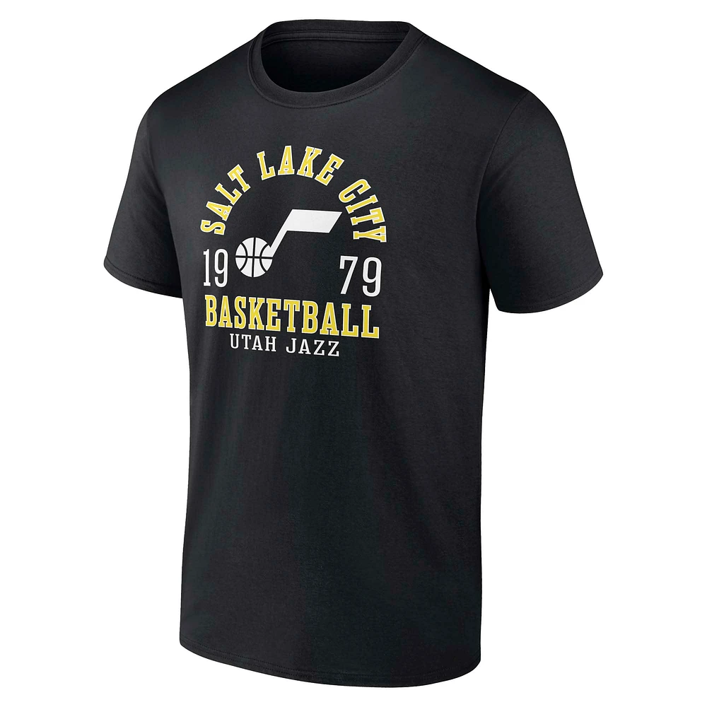 T-shirt noir emblématique des Utah Jazz Fanatics pour hommes