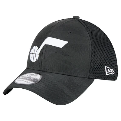 Men's New Era  Black Utah Jazz Subtle Camo 39THIRTY Flex Hat