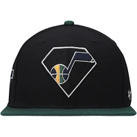 Casquette Snapback Capitaine Carat 75e anniversaire Utah Jazz '47 noir/vert pour homme