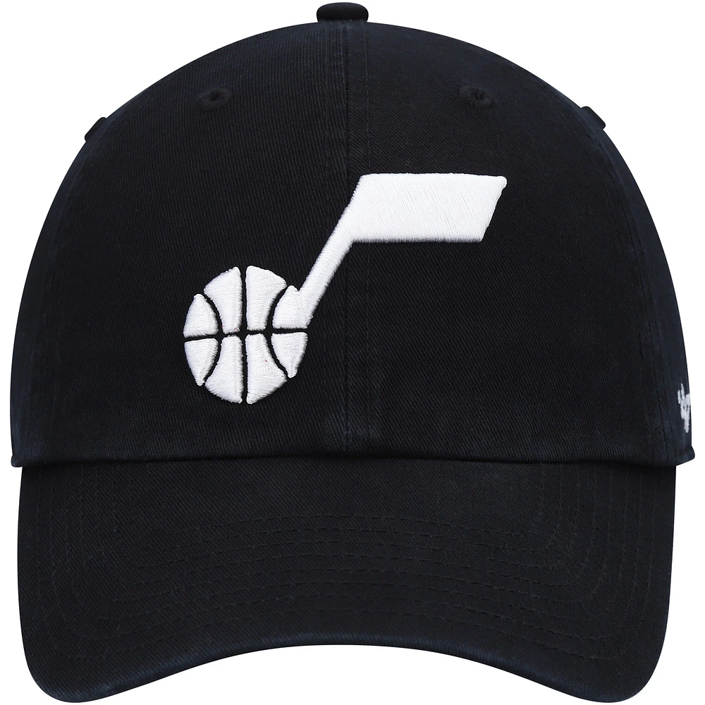 Casquette réglable '47 Black Utah Jazz Team Logo Clean Up pour homme