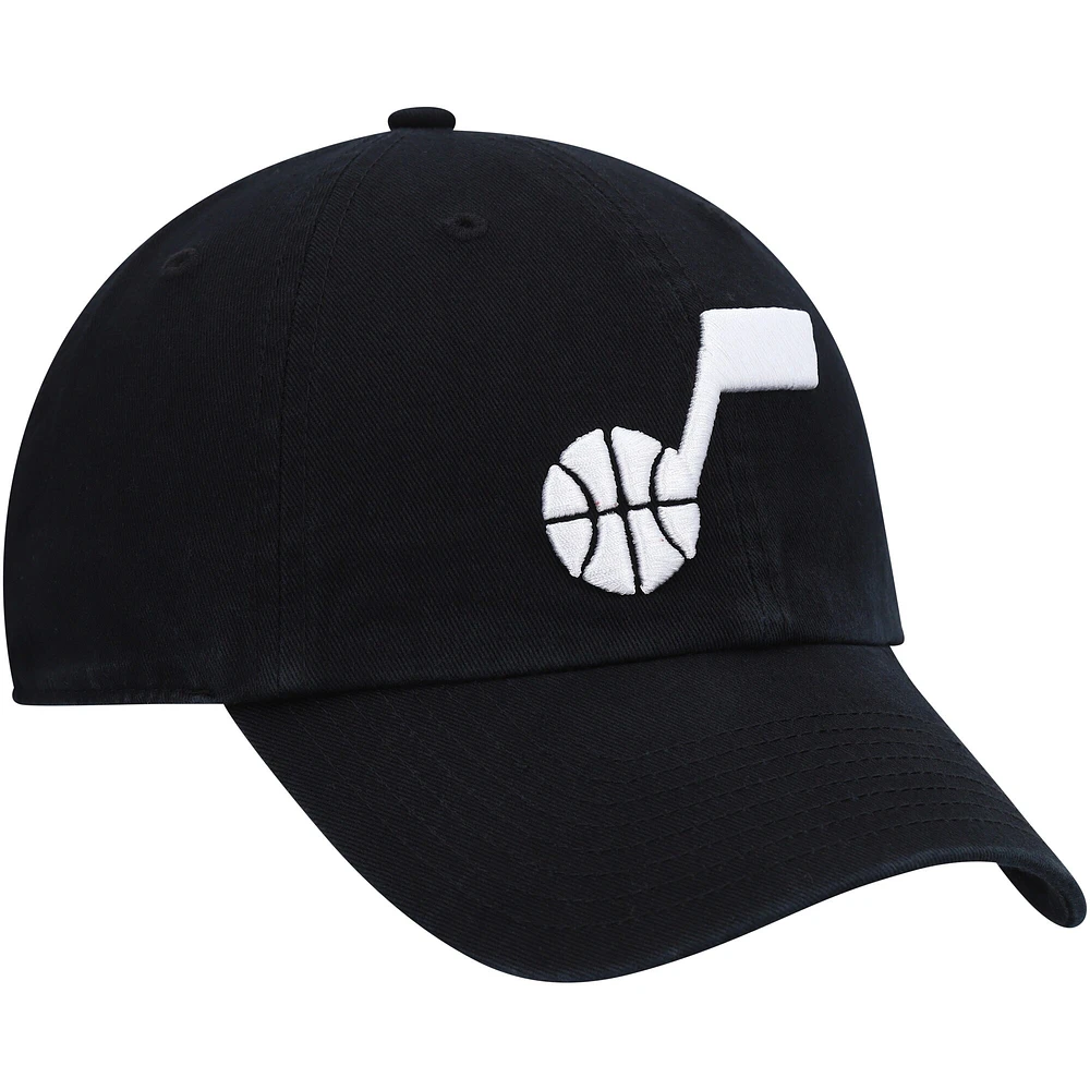 Casquette réglable '47 Black Utah Jazz Team Logo Clean Up pour homme