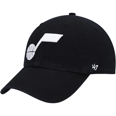 Casquette réglable '47 Black Utah Jazz Team Logo Clean Up pour homme