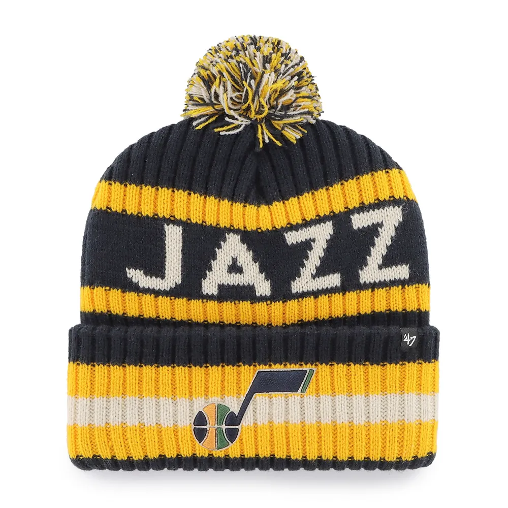 Bonnet en tricot à revers Utah Jazz Bering pour hommes '47 bleu marine avec pompon