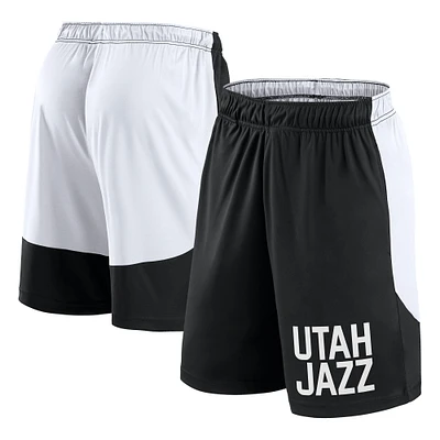 Short de performance noir/blanc pour homme Utah Jazz Launch