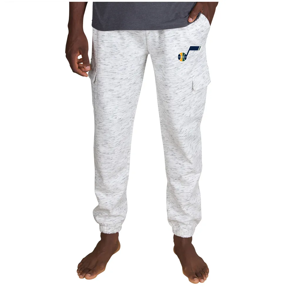 Utah Jazz Concepts Sport Alley Fleece Cargo Pants - White/Charcoal