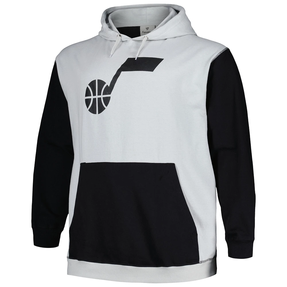 Sweat à capuche Fanatics pour hommes noir/argent Utah Jazz Big & Tall Primary Arctic