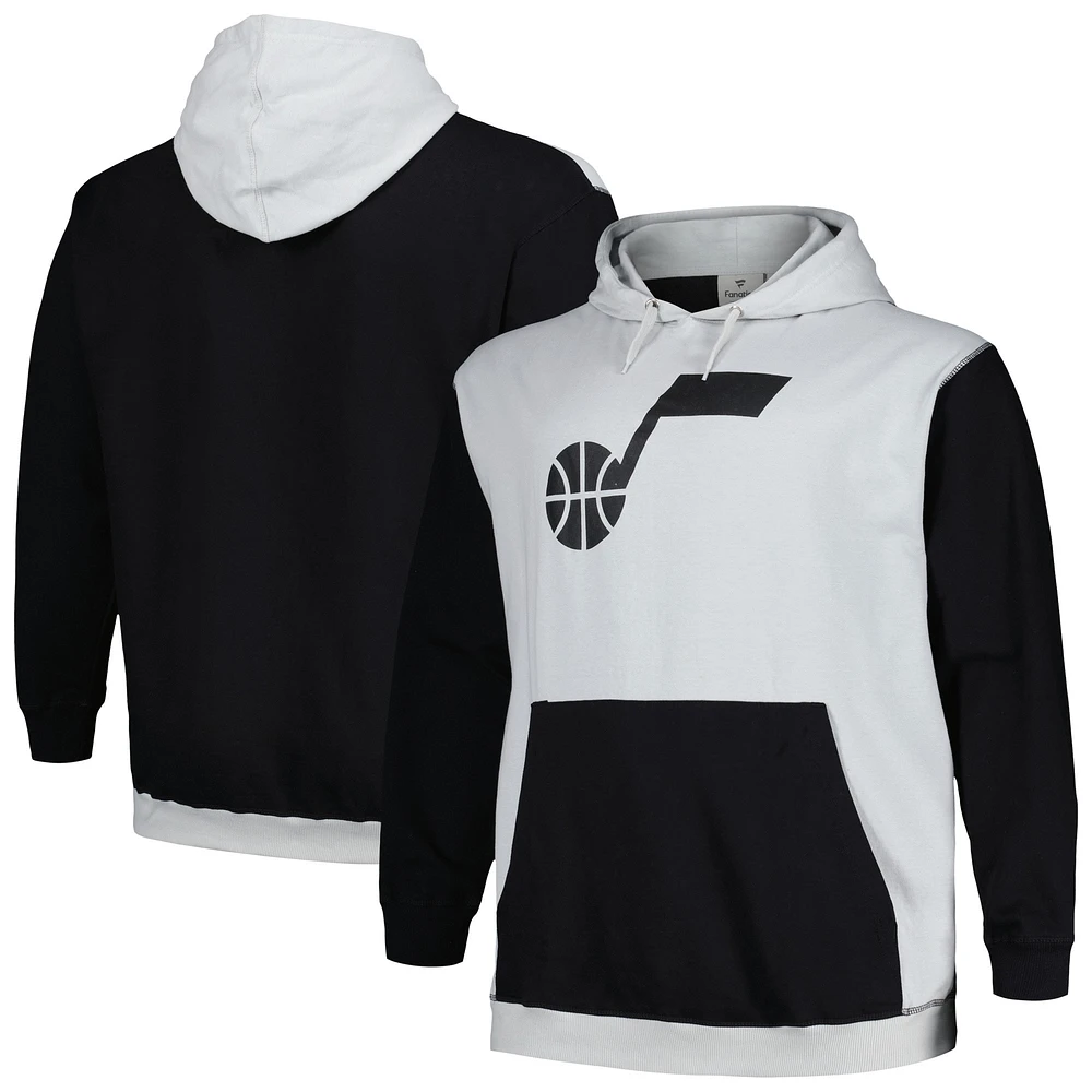 Sweat à capuche Fanatics pour hommes noir/argent Utah Jazz Big & Tall Primary Arctic