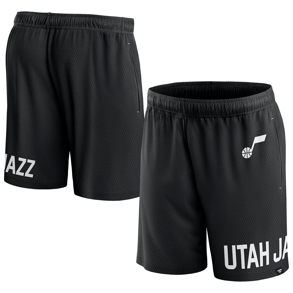 Men's Fanatics Black Utah Jazz Free Throw Mesh Shorts