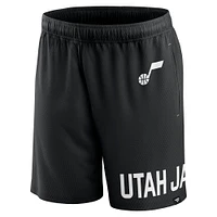 Men's Fanatics Black Utah Jazz Free Throw Mesh Shorts