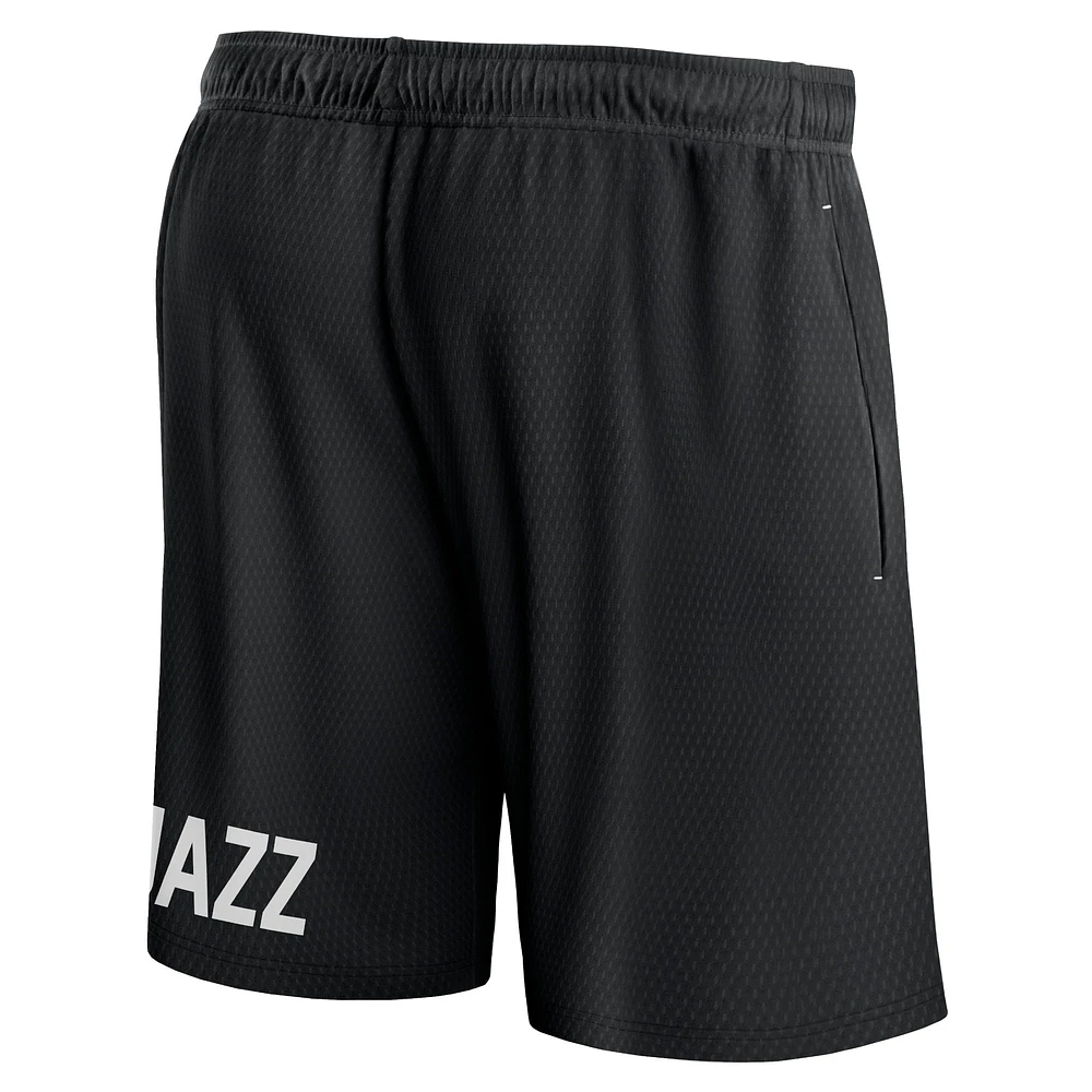 Men's Fanatics Black Utah Jazz Free Throw Mesh Shorts