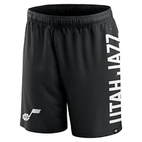 Short en maille Utah Jazz Post Up Fanatics noir pour hommes