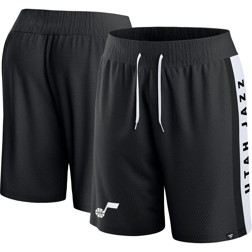 Men's Fanatics Black Utah Jazz Referee Iconic Mesh Shorts