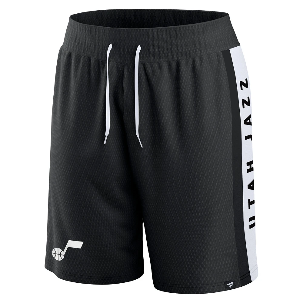 Men's Fanatics Black Utah Jazz Referee Iconic Mesh Shorts