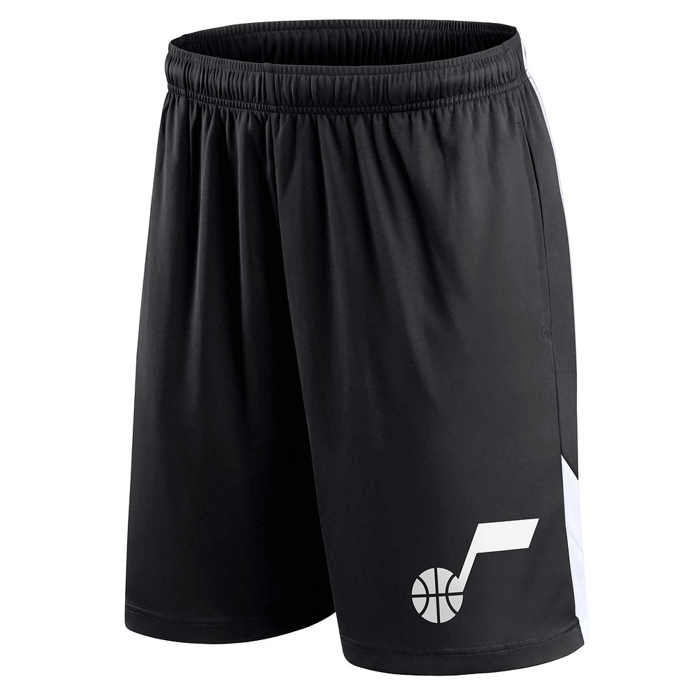 Short noir Utah Jazz Slice Fanatics pour hommes