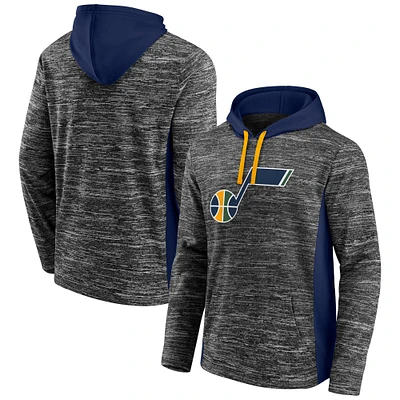 Fanatics Charcoal Utah Jazz Instant Replay Colorblock pour hommes - Chandail à capuchon