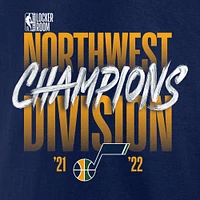 T-shirt de vestiaire des champions la division Nord-Ouest Fanatics Navy Utah Jazz 2022 pour hommes