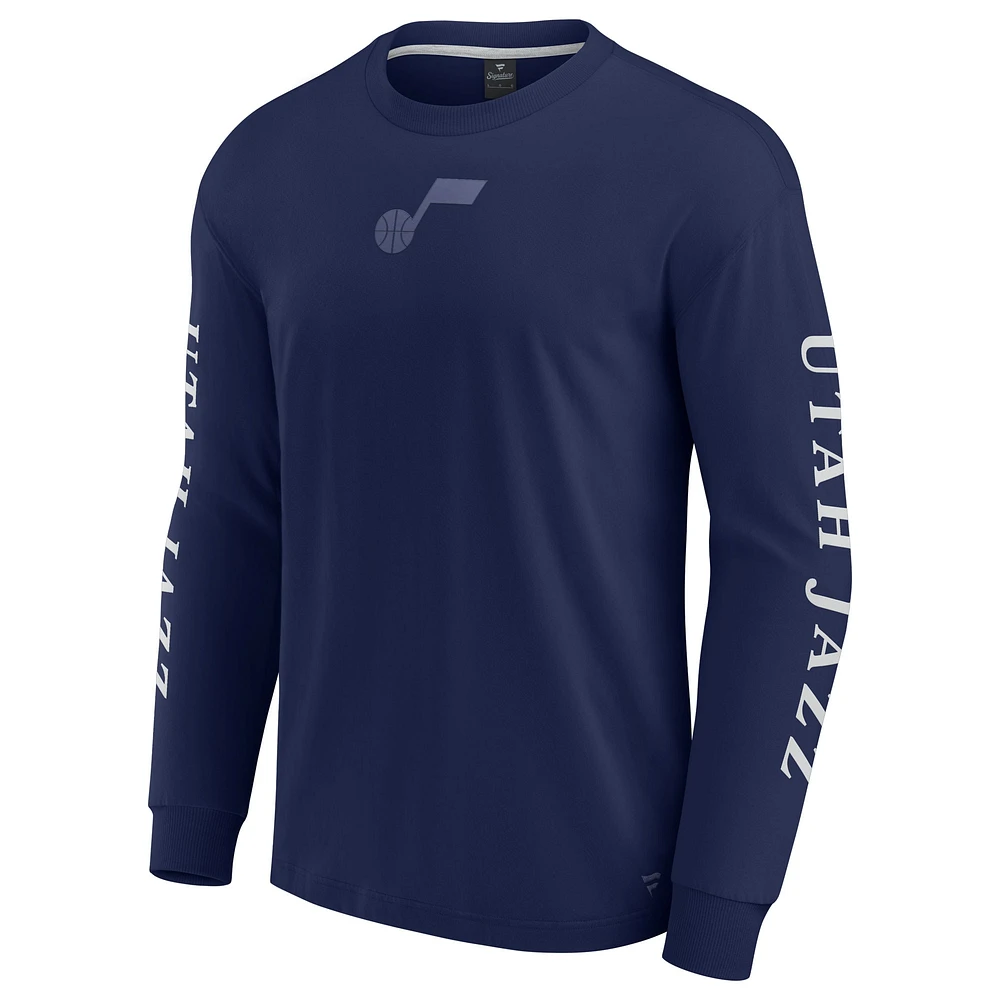 Men's Fanatics Navy Utah Jazz Elements Strive Long Sleeve T-Shirt