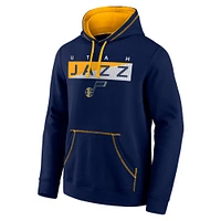 Fanatics Navy Utah Jazz Split the Crowd pour hommes - Chandail à capuchon