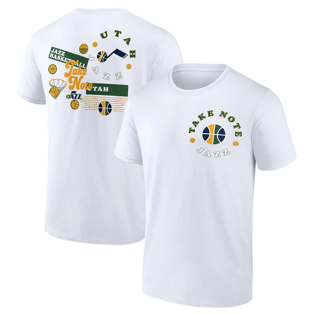 T-shirt blanc Utah Jazz Street Collective Fanatics pour hommes