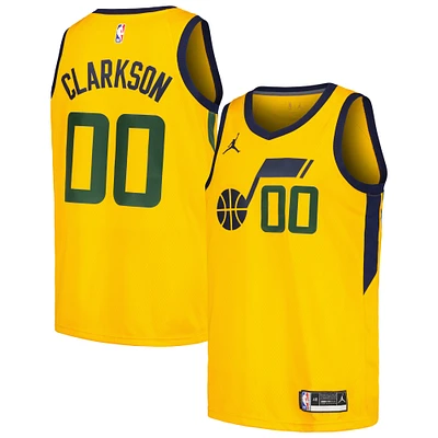 Men's Jordan Brand Clarkson Yellow Utah Jazz Swingman Player Jersey - Statement Edition