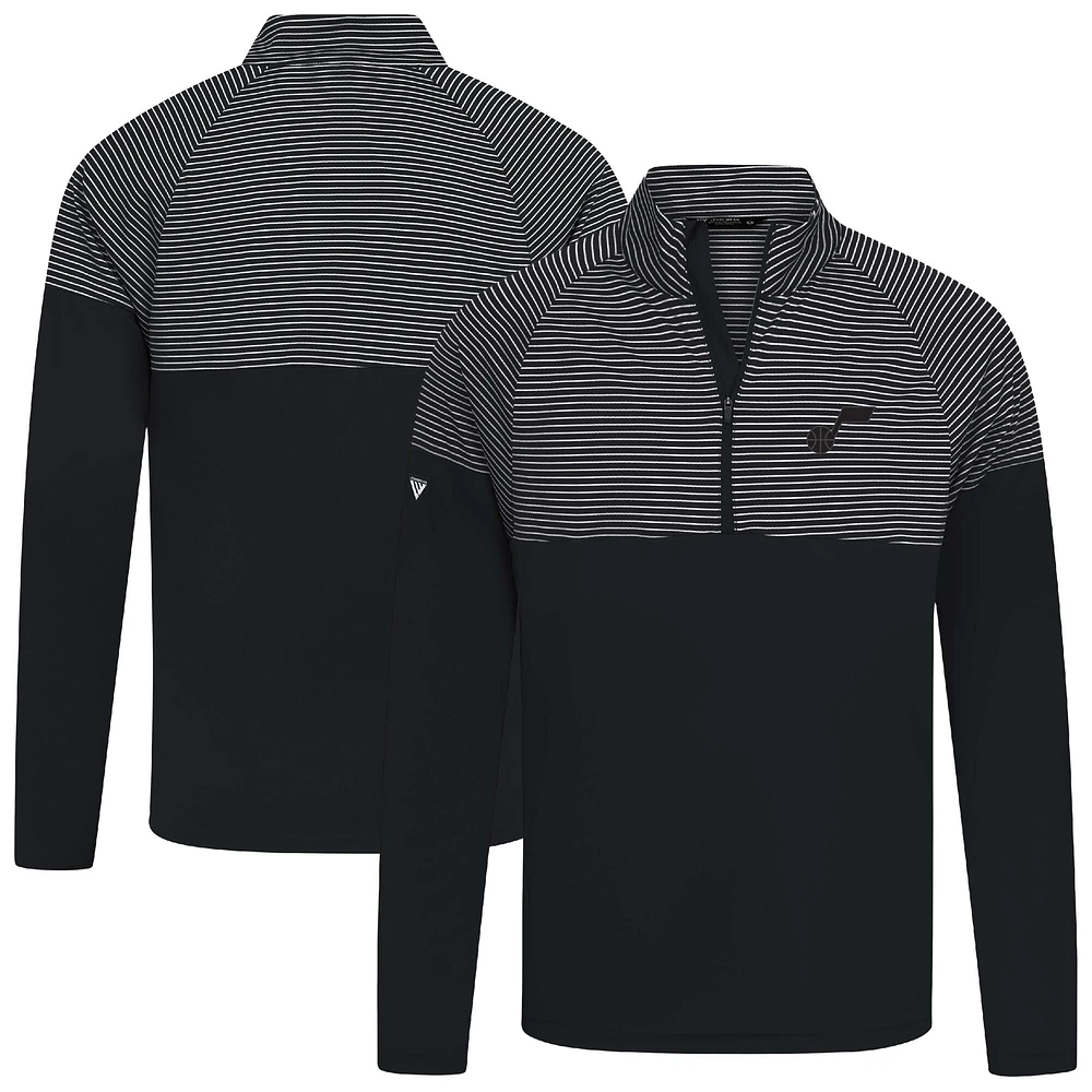 Haut à glissière quart de tour noir rayures classiques des Utah Jazz pour homme Levelwear
