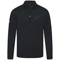 Men's Levelwear Black Utah Jazz Heron Quarter-Zip Top