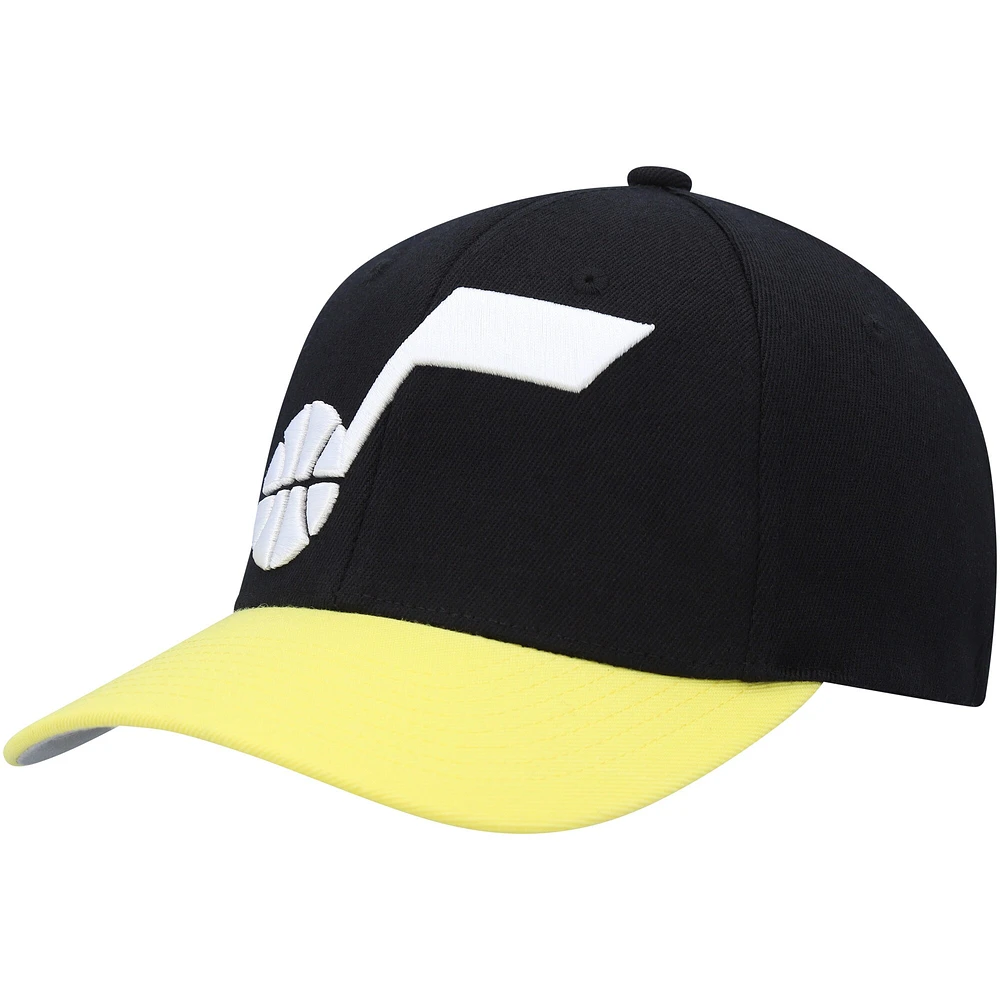 Men's Mitchell & Ness Black/Gold Utah Jazz MVP Team Two-Tone 2.0 Stretch-Snapback Hat