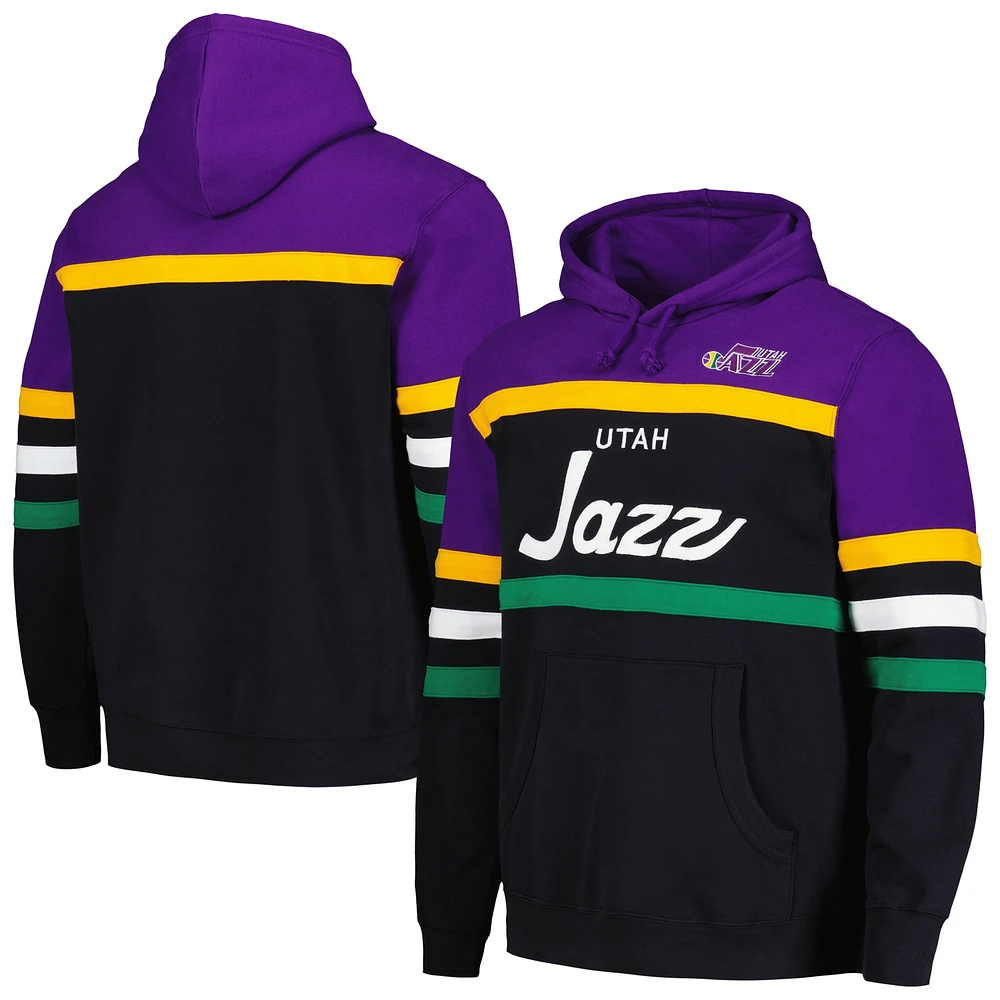 Sweat à capuche Mitchell & Ness pour hommes, noir/violet, Utah Jazz Head Coach