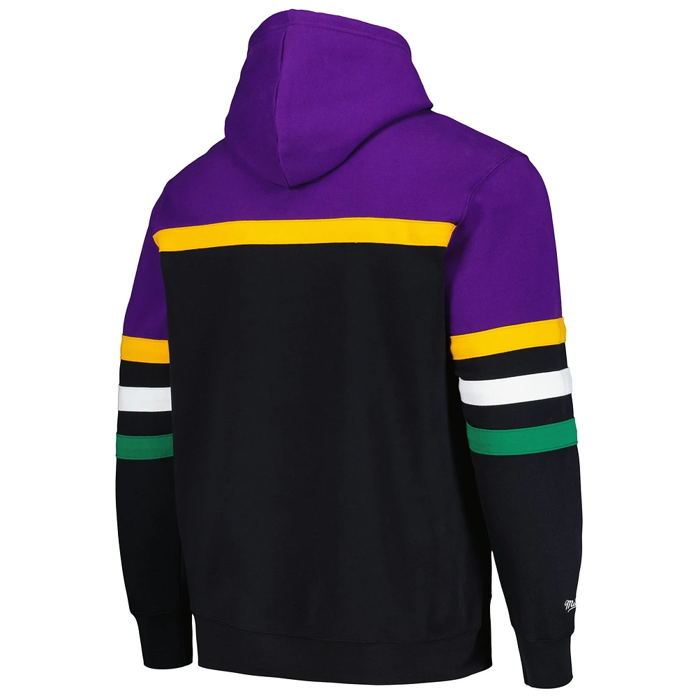 Men's Mitchell & Ness Black/Purple Utah Jazz Head Coach Pullover Hoodie