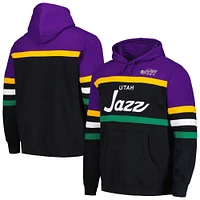 Men's Mitchell & Ness Black/Purple Utah Jazz Head Coach Pullover Hoodie