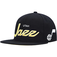 Casquette Snapback Utah Jazz Hardwood Classics Script 2.0 noire Mitchell & Ness pour homme