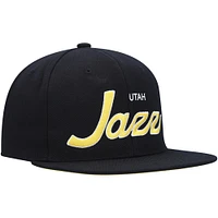 Casquette Snapback Utah Jazz Hardwood Classics Script 2.0 noire Mitchell & Ness pour homme
