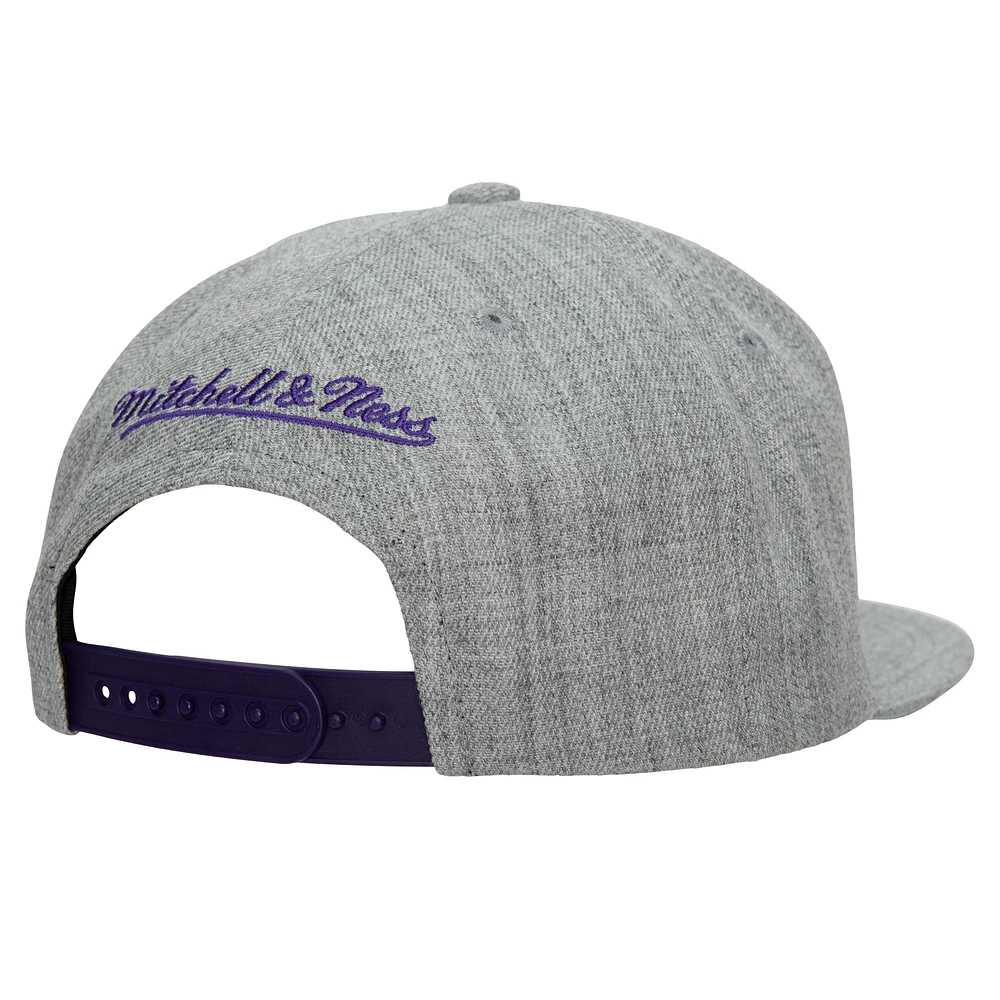 Casquette Snapback Utah Jazz Hardwood Classics 2.0 Gris chiné pour homme Mitchell & Ness