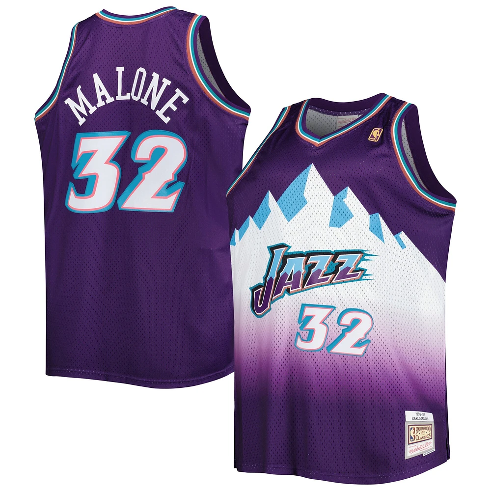 Men's Mitchell & Ness Karl Malone Purple Utah Jazz Big Tall Hardwood Classics 1996/97 Swingman Jersey