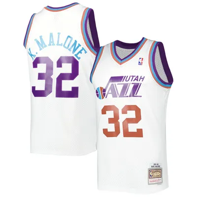 Utah Jazz Karl Malone Autographed Black Authentic Mitchell & Ness