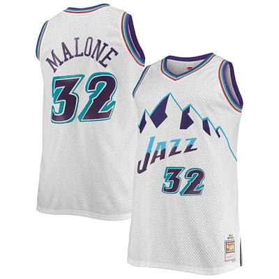 Men's Mitchell & Ness Karl Malone White Utah Jazz 1996/97 Big Tall Hardwood Classics Swingman Jersey