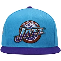 Casquette Snapback Utah Jazz Hardwood Classics bleu clair/violet Mitchell & Ness pour homme