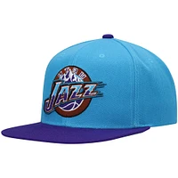 Casquette Snapback Utah Jazz Hardwood Classics bleu clair/violet Mitchell & Ness pour homme