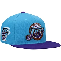 Casquette Snapback Utah Jazz Hardwood Classics bleu clair/violet Mitchell & Ness pour homme