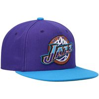 Men's Mitchell & Ness Purple/Turquoise Utah Jazz Hardwood Classics Team Two-Tone 2.0 Snapback Hat