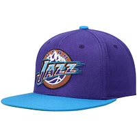 Casquette Snapback bicolore 2.0 Utah Jazz Hardwood Classics Team violet/turquoise Mitchell & Ness pour hommes