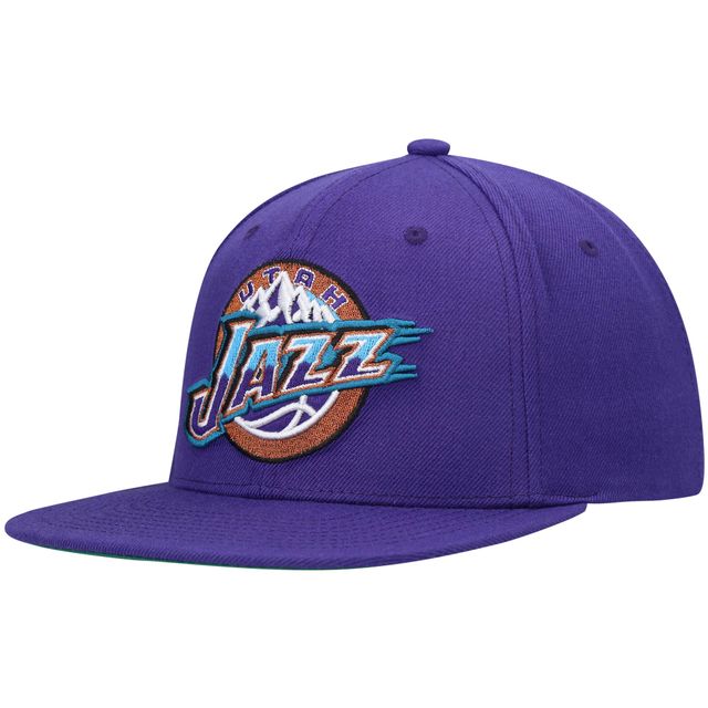 Casquette Snapback Utah Jazz Hardwood Classics Team Ground 2.0 violette Mitchell & Ness pour hommes