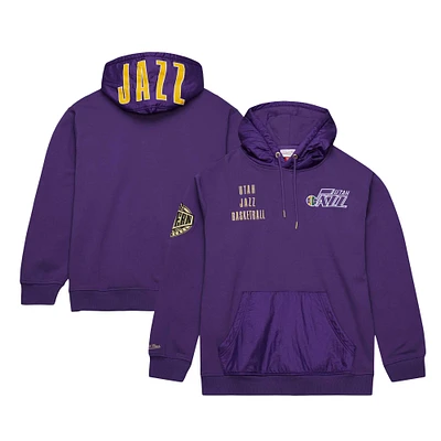 Men's Mitchell & Ness Purple Utah Jazz  Team OG 2.0 Vintage Logo Fleece Pullover Hoodie