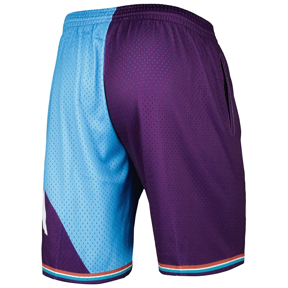 Short Swingman fendu Mitchell & Ness pour hommes, turquoise/violet, Utah Jazz Hardwood Classics 1996