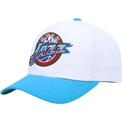 Men's Mitchell & Ness White/Navy Utah Jazz Hardwood Classics Core 2-Tone 2.0 Pro Snapback Hat