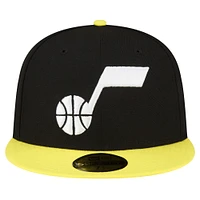 Men's New Era Black/Yellow Utah Jazz 2-Tone 59FIFTY Fitted Hat