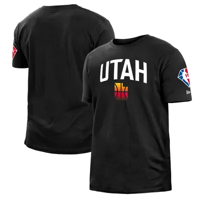 Utah Jazz New Era 2021/22 City Edition Brushed Jersey T-Shirt - Black