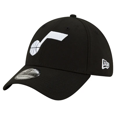 Men's New Era Black Utah Jazz Logo 39THIRTY Flex Hat